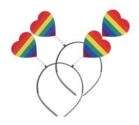 Didiseaon 2pcs Rainbow Headband Colorful Hair Hoops for Women Men for Parties Pride Events Celebrations Fun Photo Props Vibrant Hair Accessories