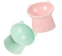 Didiseaon 2pcs Raised Knock Cat Bowl Elevated Dishes for Kitten Dog Food Water Daily Use