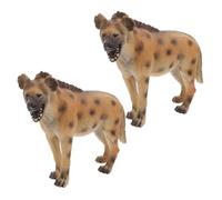 Didiseaon 2pcs Realistic African Hyena Figurine for Educational Wildlife Animal Models with Detailed Craftsmanship Safe Plastic for Cognitive Learning and Cooperative Play