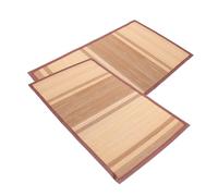 Didiseaon 2pcs Rectangular Bamboo Place Mats Heat-resistant Non-slip Dining Table Placemats Rustic Design Kitchen Table Mats for Home and Party Use
