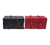 Didiseaon 2pcs Retro Suitcase Ornaments Vintage Mini Doll House Suitcase Luggage Case for Playing House Mini Decor
