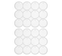 Didiseaon 2pcs Round Silicone Resin Mold with Hole for Keychain and Earrings, Reusable Flat Circle Shape in White, Easy to Maintain Crafting Mold for Jewelry Making and Epoxy Resin Art