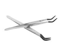 Didiseaon 2pcs Rubber Tipped Bent Precision Tweezers Lightweight Craft Tools for Jewelry Making Coin Collecting Stamp Hobbies with Easy-Operate Design