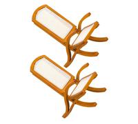 Didiseaon 2pcs Scale Dollhouse Chairs Miniature Brown Wood Furniture Accessories for Bedroom Decoration Authentic Retro Style Easy Assembly for Dollhouse Collectors and Craft Enthusiasts