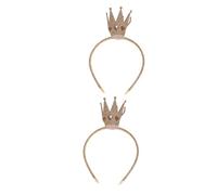 Didiseaon 2pcs Shiny Gold Crown Headbands for Women Party Tiara Birthday Hair Hoop Comfortable Lightweight Princess Queen Hairband for Halloween Christmas Costume Accessories