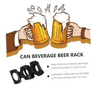 Didiseaon 2pcs Silicone Beverage Holder Mats Anti-slip Can Storage Racks for Fridge Bar Kitchen Organization Black