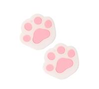 Didiseaon 2pcs Silicone Cat Paws Key Caps White Key Ring Holder Soft Flexible for Easy Identification and Protection Lightweight for Students and Everyday Use
