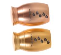 Didiseaon 2pcs Small Metal Pet Keepsake Urns with Paw Print Compact Cremation Ashes Box for Dogs and Cats Memorial Storage for Fur Teeth and Ashes in Gold and Rose Gold