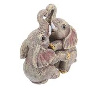 Didiseaon 2pcs Small Resin Lover Elephant Statues Desktop Ornaments Compact Couple Figurines for Home Decor Garden Accent Gift