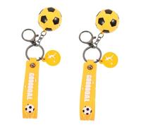 Didiseaon 2Pcs Soccer Keychain Yellow Football Keyring Pendant for Bags Purse Charms and Party Favors Durable Sports Keychains for Boys for Birthdays and Rewards