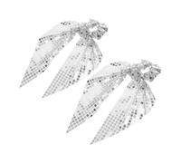 Didiseaon 2pcs Sparkly Sequin Large Intestine Hair Tie Bowknot Hair Scrunchies for Women Elegant Dance Party Favors Accessories