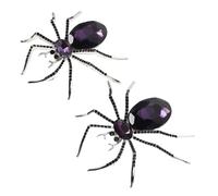 Didiseaon 2pcs Spider Brooch with Rhinestone Crystal Alloy, Vintage Inspired Clothing Badge for Casual and Winter Wardrobe, Easy to Pair Accessories for Bag and Hat