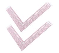 Didiseaon 2pcs Square Ruler Plastic Tailor Measuring Tools with Clear Internal Scales Sewing Square for Accurate Garment Pattern Making and Patchwork Craft
