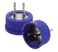 Didiseaon 2pcs Stainless Steel Gl45 Laboratory Filling Caps with Plastic, Chemical Resistant and Easy to Clean, Suitable for Scientific Sampling and Mushroom Cultivation