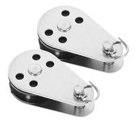 Didiseaon 2pcs Stainless Steel Pulley Wheel for Kayak Canoe Anchor Trolley | Load Bearing Support, Smoother Line Handling, Corrosion-resistant, Dock Mooring Setup, Silver Finish