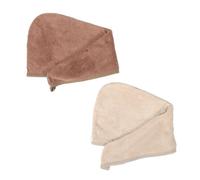 Didiseaon 2Pcs Super Absorbent Coral Fleece Hair Towel Turban Fast Drying Head Wrap Towels for Wet Hair to Minimize Frizz and Breakage Travel-friendly