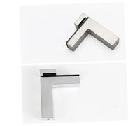 Didiseaon 2pcs Thicken Adjustable Shape Glass Wood Shelf Support Clips Brushed Surface Corner Brackets for Thick Shelves DIY Shelving and Bathroom Glass Mounting Furniture Fixings