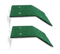 Didiseaon 2pcs Turtle Basking Platform with Suction Cups Multipurpose Plastic Ramp and Docking Station with Realistic Grass for Aquarium Terrarium Habitat Sturdy Climbing Dock and Decorative