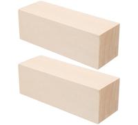 Didiseaon 2pcs Unfinished Basswood Craft Blocks Natural Wooden Cubes for DIY Whittling Carving and Wood Crafting Projects for Artisan Home Decor and Handmade Creations