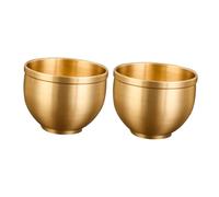 Didiseaon 2pcs Vintage Brass Tea Mug Retro Multi-Function Offering Cup Sturdy Structure Elegant Design for Wine Whiskey Beer Water Drinking at Home Office