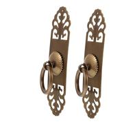 Didiseaon 2Pcs Vintage Brass Wardrobe Handles Antique Cabinet Pulls Retro Double Open Drawer Pulls for Bedroom Dresser Bookcase Screw Fixing Style Durable Decorative Hardware