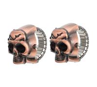 Didiseaon 2pcs Vintage Skull Flip Open Finger Watches Unique Ghost Ring Watch for Halloween Daily Fashion Easy Read Dial Chic Design Men Women