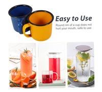 Didiseaon 2pcs Vintage Small Wine Cups Retro Iron Water Mugs for Hot Pot Enamelware Beverage Containers Practical Design for Home Office Restaurant Use