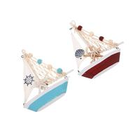 Didiseaon 2pcs Vintage Wooden Sailboat Model Retro Nautical Tabletop Decor for Office Living Party Centerpiece with Classic Sailing Ship Statue