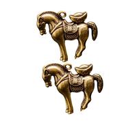 Didiseaon 2pcs War Horse Keychain Pendant Brass Keychain Small Key Hanging Adornment Collection for Equestrian Jewelry