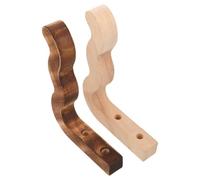 Didiseaon 2pcs Wave Shaped Wooden Plant Hangers with Screws Indoor Wall Hanging Hooks for Flower Pots, Bird Feeders, and Planter Baskets Rustic Polish Wood Brackets for Home Garden