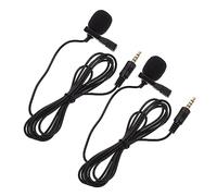 Didiseaon 2pcs Wireless Clip-on Lavalier Microphones with 4-pole 3.5mm Plug, High Sensitivity and Portable Design, Compatible with Laptops and Phones for Live Broadcasts and Recordings,
