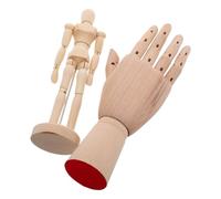 Didiseaon 2pcs Wooden Artist Hand Mannequin Models with Multiple Poses and Flexible Fingers, Beige Colour, for Creative Projects and Painting, for Artists
