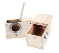 Didiseaon 2pcs Wooden Birdhouse for outside Parakeet Nesting Box Decorative Bird House Natural Material for Bird Nesting and Gardening Decoration