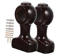 Didiseaon 2pcs Wooden Curtain Rod Brackets Wall Mount Smooth Edge Holders for Blind and Curtain Poles Easy Install Support with Modern Simple Style for Home Decoration Random Color