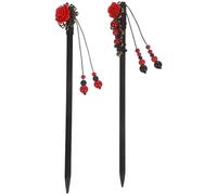 Didiseaon 2pcs Wooden Hair Sticks in Coffee Colour with Adjustable Position and Secure Hold Hair Pins for Hairstyles Traditional Accessories for Elegant Looks
