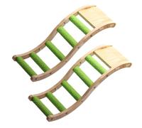 Didiseaon 2Pcs Wooden Ladder Toy for Parrots Climbing Plaything Chewable Design for Bird Cages Paw Grinding Fun for Cockatiels and Budgies