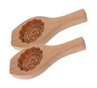 Didiseaon 2Pcs Wooden Moon Cake Molds for Baking Bean Cake and Cookies Reusable Pastry Tools with Concave Convex Texture for Easy Demoulding and Traditional Dessert Making