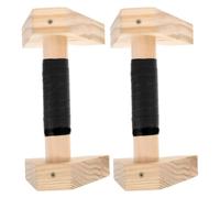Didiseaon 2pcs Wooden Parallettes Push up Bars Russian Style Design, Sturdy Support and Easy to Store Calisthenics Equipment for Men and Women Home Gyms and Gymnastics Training
