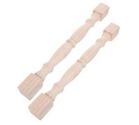 Didiseaon 2pcs Wooden Stair Posts with Unfinished Finish and Smooth Surface, 15.75" Khaki Wood Staircase Spindle for Porch Railing and Stair Renovations, Ready for Staining and Simple