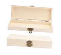 Didiseaon 2Pcs Wooden Stationery Box Pencil Case for Students and Home Classic Beige Retro Design Smooth Rounded Edges Multi-Purpose Storage for Pens Colored Pencils Makeup Brushes and