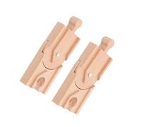 Didiseaon 2Pcs Wooden Train Track DIY Railway Accessories Safe Wooden Tracks for Boys Enhances Motor Skills and Creativity Compatible with Major Brands Educational Plaything