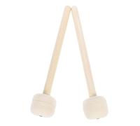 Didiseaon 2Pcs Wool Felt Drumsticks Percussion Mallets Wooden Handle Firm and Stable Combination Strong Striking Feeling Beige Instrument Accessory for Drumming Performance