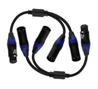 Didiseaon 2pcs Xlr Cable Male to Female Xlr Splitter Professional Microphone Cord for Live Sound Recording and Audio Equipment Durable Braided Wire Compatible with Standard Pin Connectors