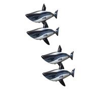 Didiseaon 2sets Inflatable Shark Durable Pool Float for Birthday Parties and Outdoor Fun Eye Catching Cartoon Design Reusable Shark Swimming Accessory 2pcs*2