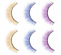 Didiseaon 3 Pairs Colored Synthetic Silk Fiber False Eyelashes for Women, 3d Layered Design to Make Eyes Look Bigger and Fuller, for Cosplay and Photography