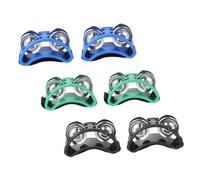 Didiseaon 3 Pairs Foot Tambourines Vibrant Color Foot Bell Shaker Percussion Instrument Lightweight Ergonomic Design for Music Dance Fitness Entertainment Activities