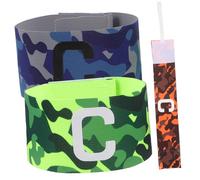 Didiseaon 3 Pcs Adjustable Football Captain Armbands Set, Wear-resistant Camouflage Blue Green Orange Sleeve Bands for Soccer Team Players, Portable Sports Accessory for Training and Matches