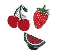 Didiseaon 3 Pcs Fruit Enamel Pins Watermelon Strawberry Cherry Brooches Cute Cartoon Lapel Badges for Women Bag Clothing Accessories