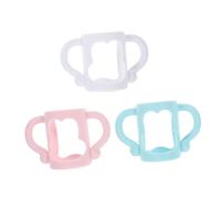 Didiseaon 3 pcs Silicone Milk Bottle Handles for Narrow Mouth Feeding Bottles Multi Functional White Blue Pink Comfortable Non Design for Shower