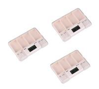 Didiseaon 3 Pcs Smart Timed Pill Box Plastic Portable Medicine Dispenser Reminder Case Alarm Large Capacity for Patients
